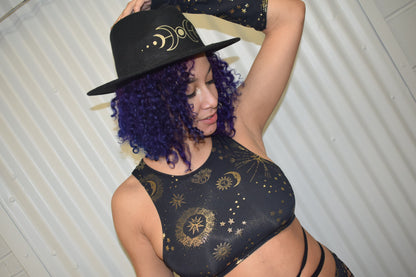 GOLD GODDESS VIBES | Thumb Hole Gloves, Festival Accessories, Rave Gloves