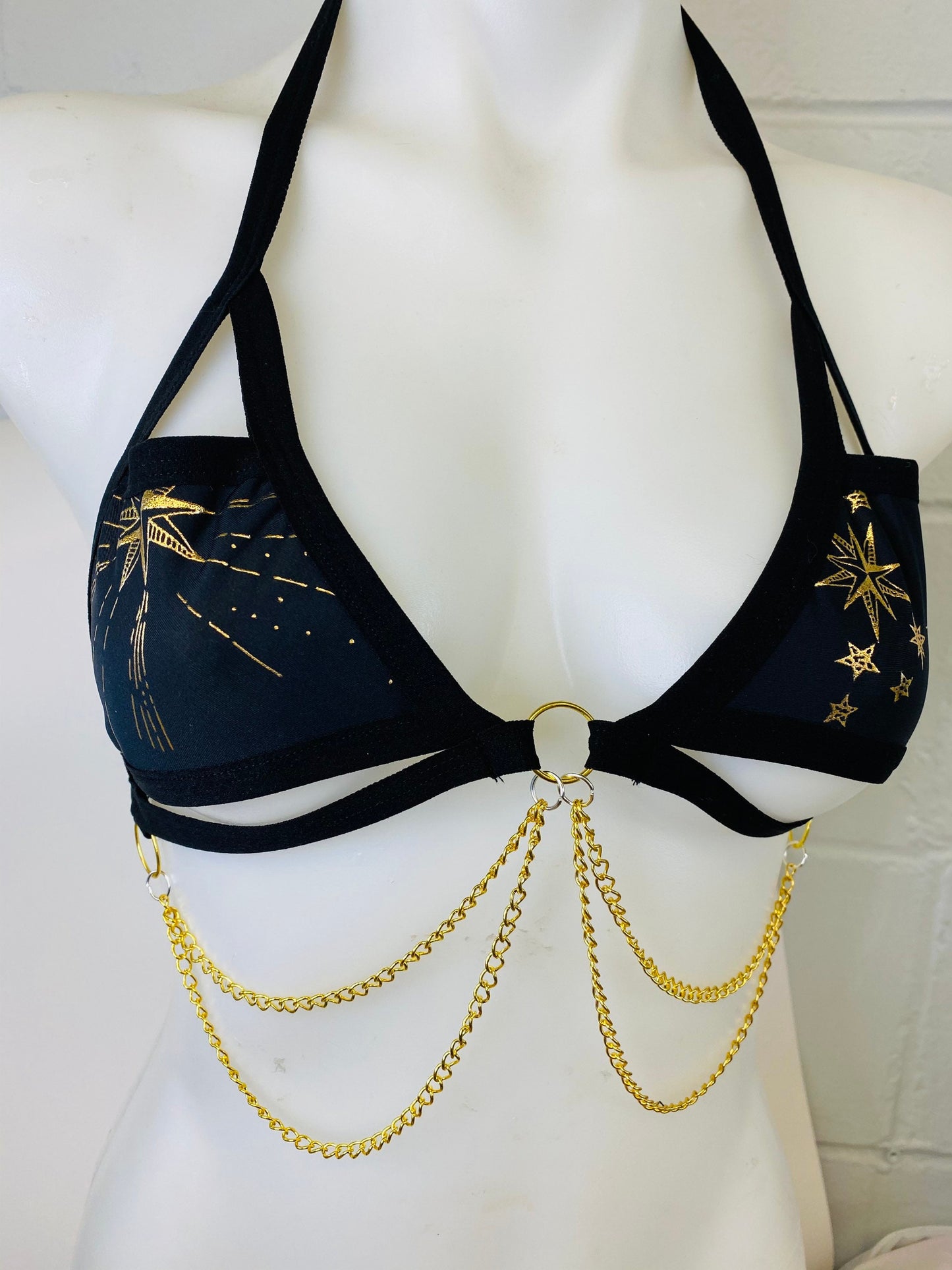 GOLD GODDESS VIBES | Gold Chain Cage Top, Festival Top, Rave Top with Chains