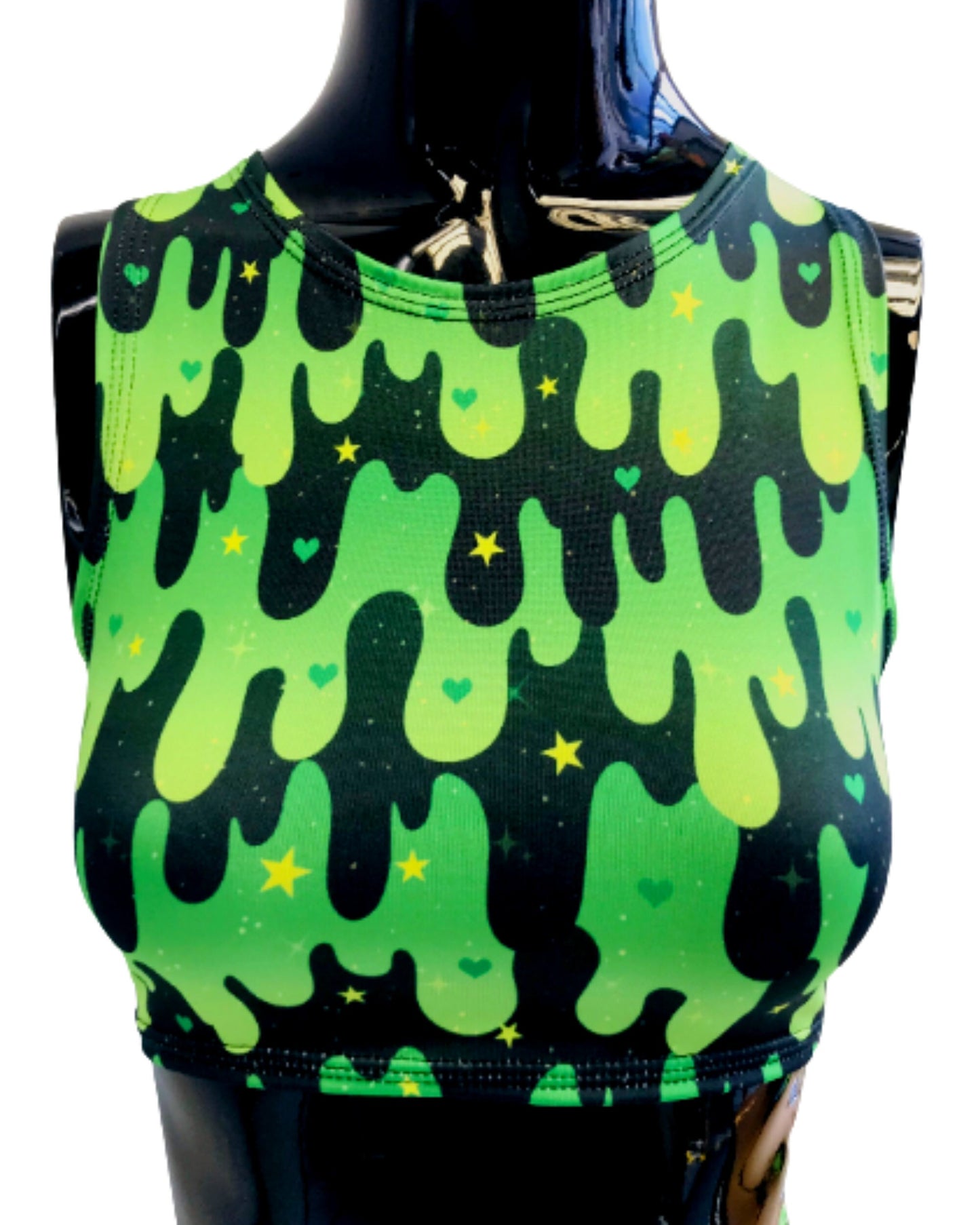 GREEN SLIME | Sporty Crop Top, Women's Festival Top, Rave Top