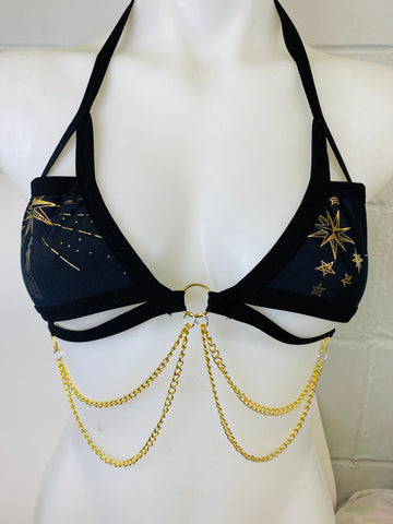 GOLD GODDESS VIBES | Gold Chain Cage Top, Festival Top, Rave Top with Chains