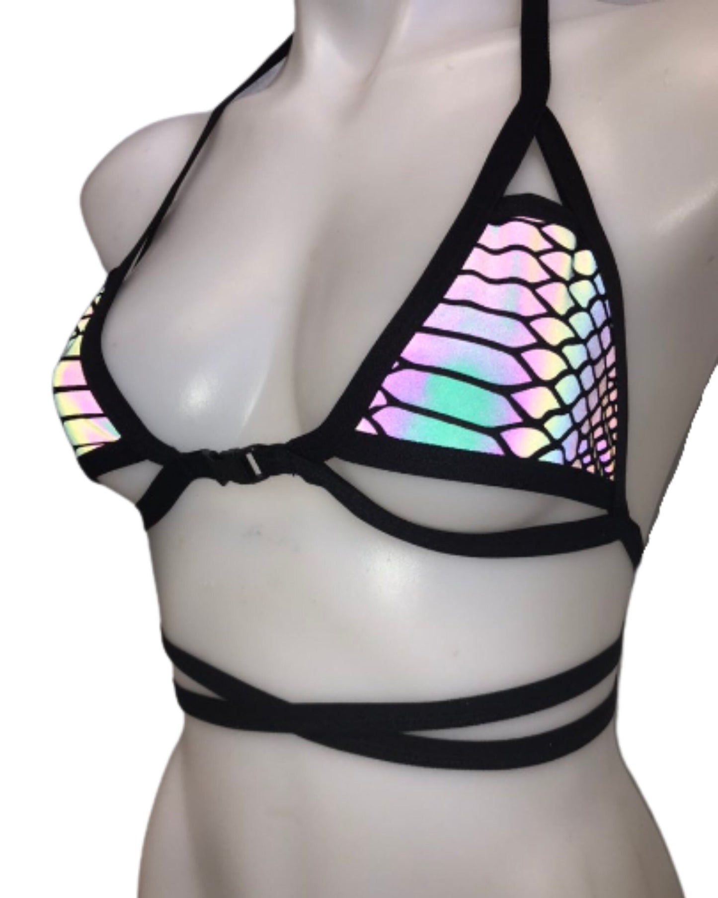 SLITHER | Reflective Cage Top, Women's Festival Top, Rave Top