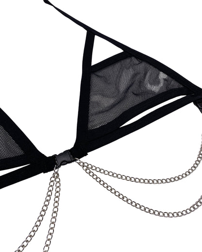 BLACK DARK STARR | Chain Cage Top, Festival Top, Rave Top with Chains