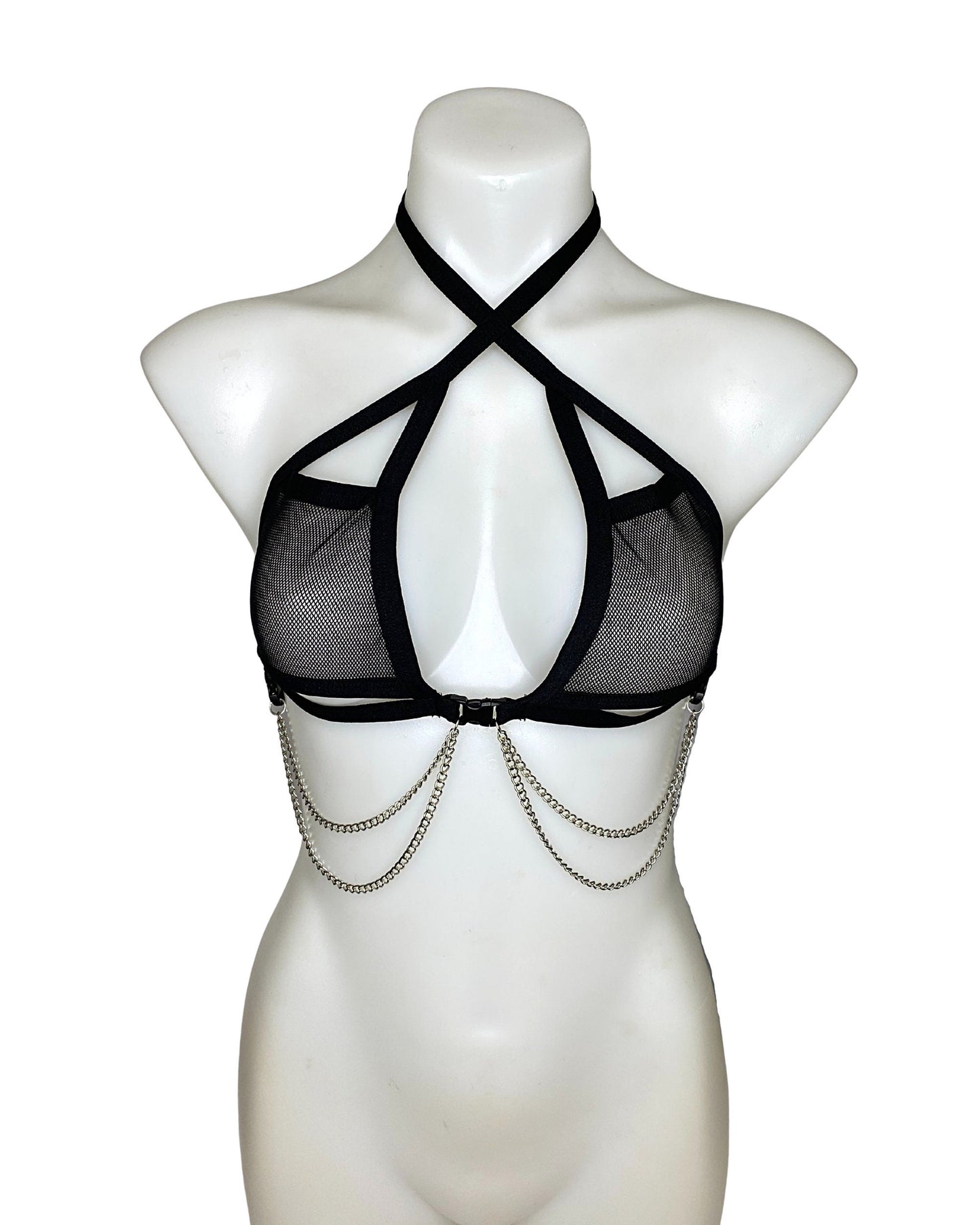 BLACK DARK STARR | Chain Cage Top, Festival Top, Rave Top with Chains