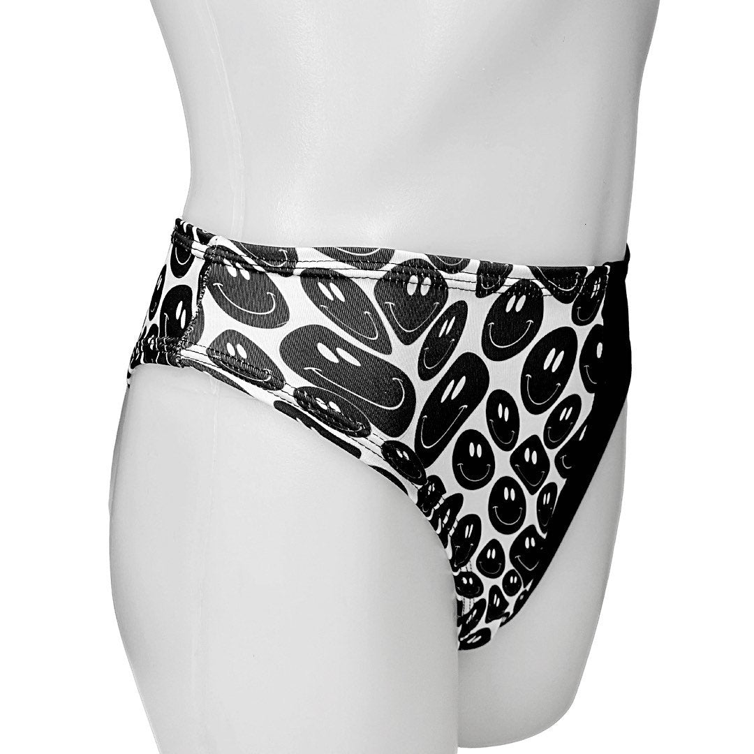 BLACK and WHITE | Split High Waisted High Cut Bottoms, Festival Bottoms, Rave Bottoms, Black Rave Outfit