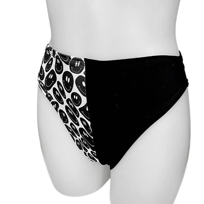 BLACK and WHITE | Split High Waisted High Cut Bottoms, Festival Bottoms, Rave Bottoms, Black Rave Outfit