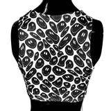 BLACK and WHITE | Underboob Sporty Crop Top, Women's Festival Top, Rave Top