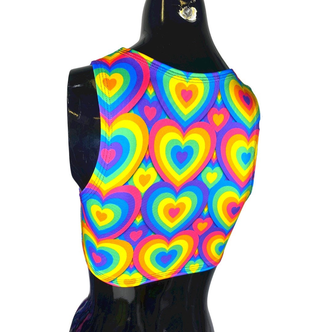 POSITIVE VIBRATIONS | Underboob Sporty Crop Top, Women's Festival Top, Rave Top