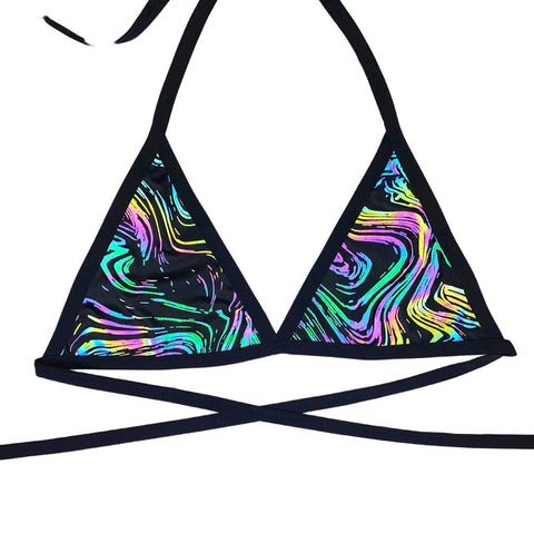 OIL SPILL | REFLECTIVE | Triangle Top, Women's Festival Top, Rave Top