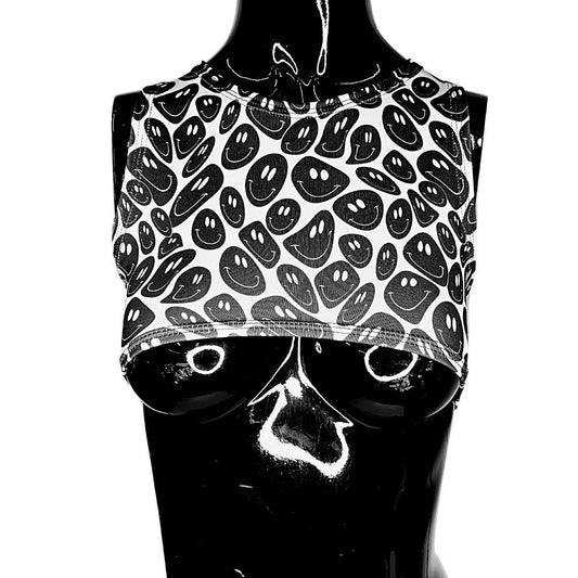 BLACK and WHITE | Underboob Sporty Crop Top, Women's Festival Top, Rave Top