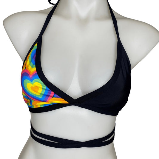 POSITIVE VIBRATIONS | Mismatch Triangle Top, Women's Festival Top, Rave Top