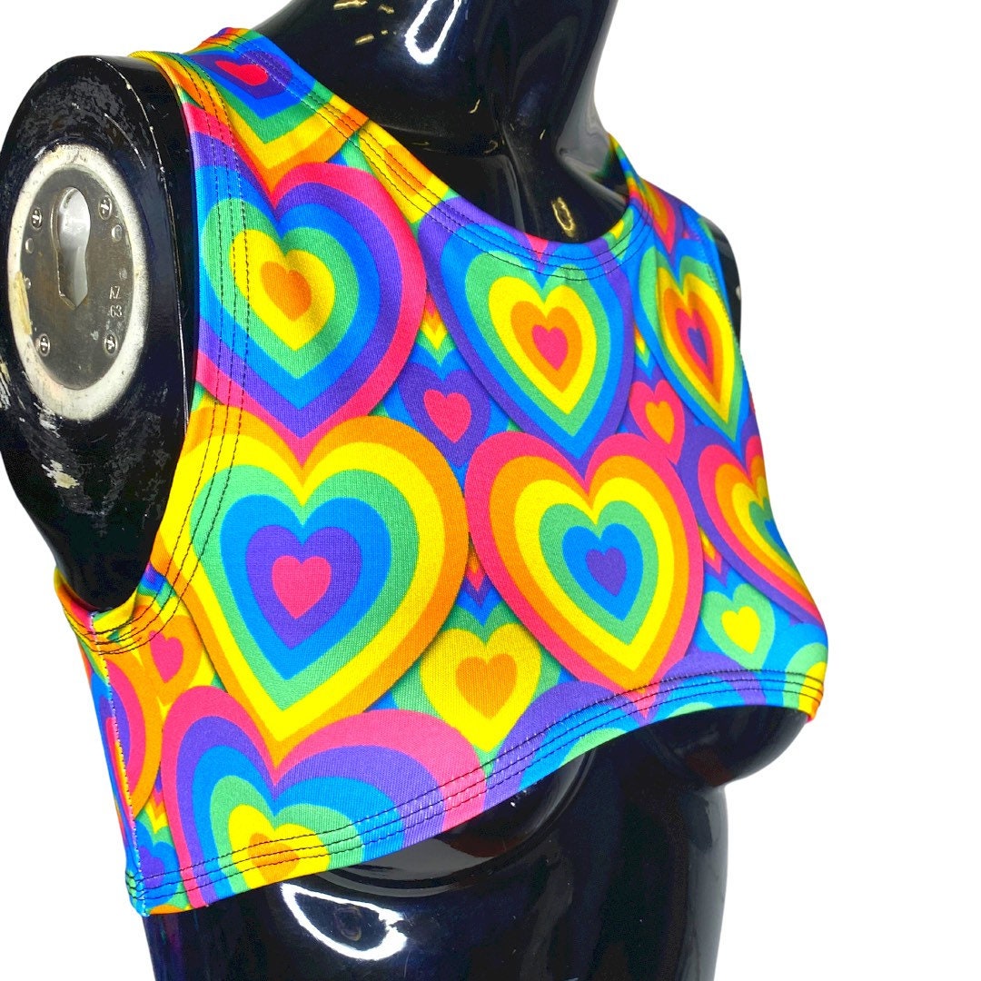 POSITIVE VIBRATIONS | Underboob Sporty Crop Top, Women's Festival Top, Rave Top