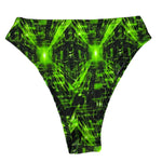 CYBER GRID | High Waisted High Cut Bottoms, Festival Bottoms, Rave Bottoms, Black Rave Outfit