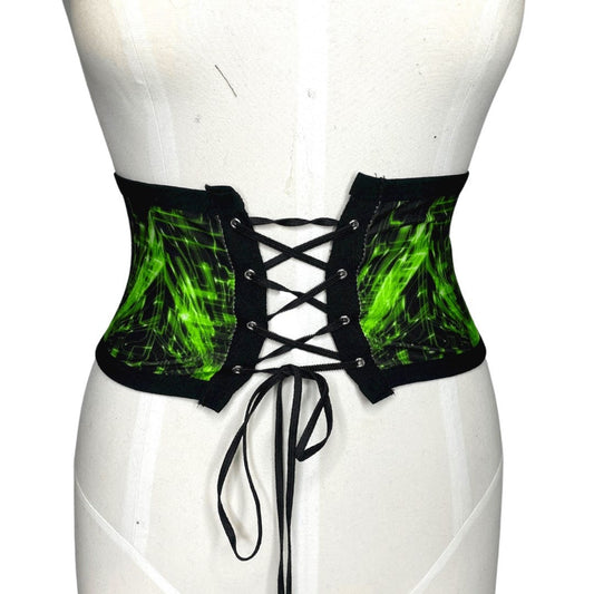 CYBER GRID | Lace Up Corset, Ravewear, Festival Accessories