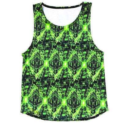 CYBER GRID | Slim Fit Men's Rave Tank Top, Festival Shirt