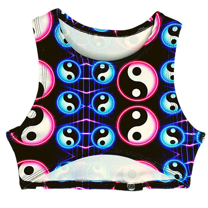 YIN YANG | Underboob Sporty Crop Top, Women's Festival Top, Rave Top