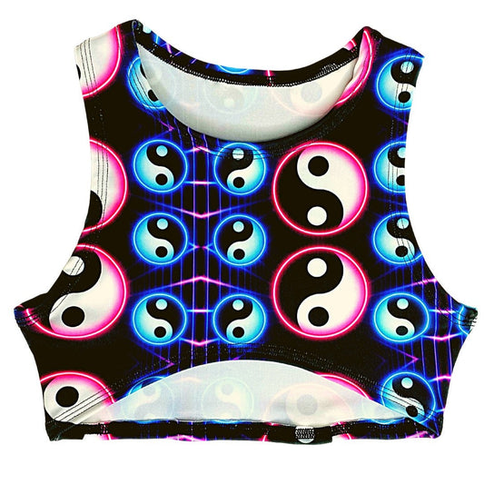 YIN YANG | Underboob Sporty Crop Top, Women's Festival Top, Rave Top