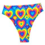 POSITIVE VIBRATIONS | High Waisted High Cut Bottoms, Festival Bottoms, Rave Bottoms, Rainbow Rave Outfit