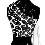 BLACK and WHITE | One Shoulder Top, Women's Festival Top, Rave Top