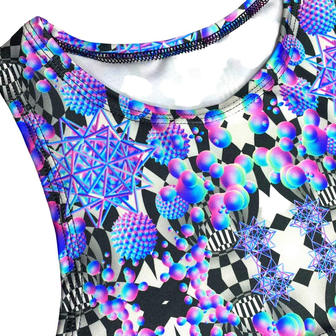 PORTAL PUZZLE | Underboob Sporty Crop Top, Women's Festival Top, Rave Top