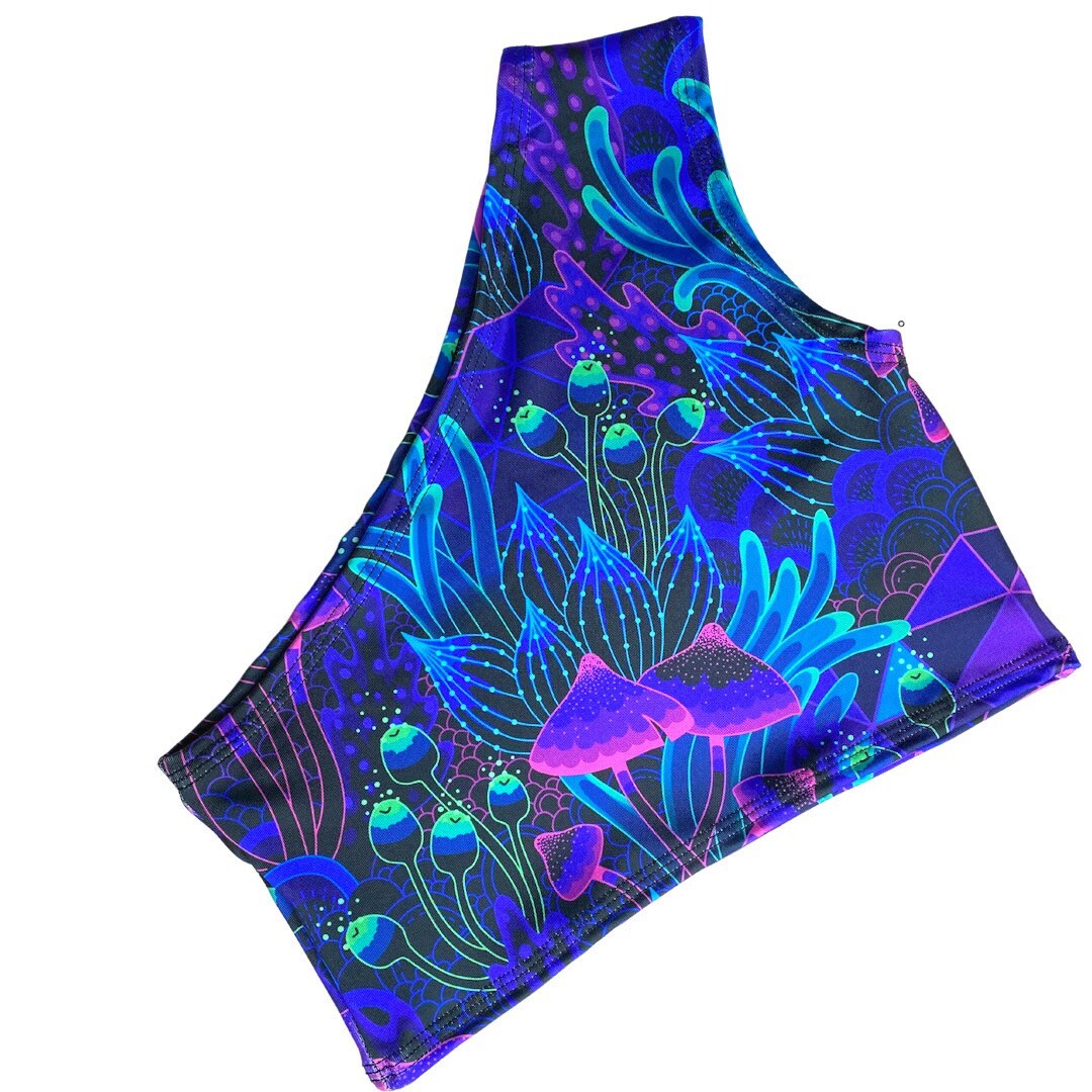 DAZED MUSHROOM | One Shoulder Top, Women's Festival Top, Rave Top