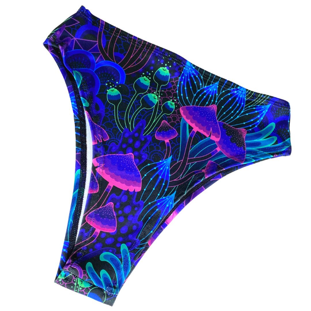 DAZED MUSHROOM | High Waisted High Cut Bottoms, Festival Bottoms, Rave Bottoms