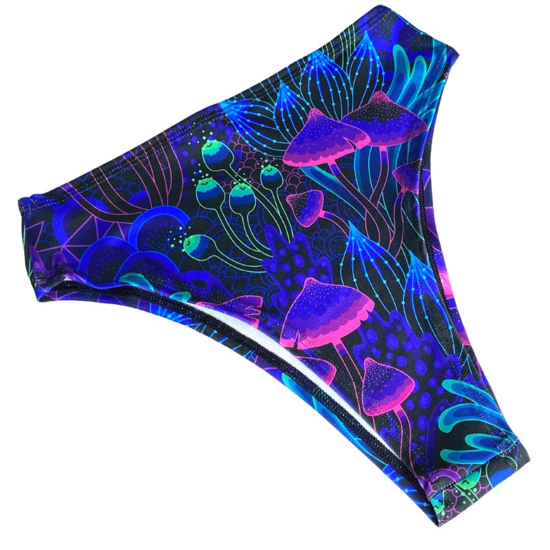 DAZED MUSHROOM | High Waisted High Cut Bottoms, Festival Bottoms, Rave Bottoms