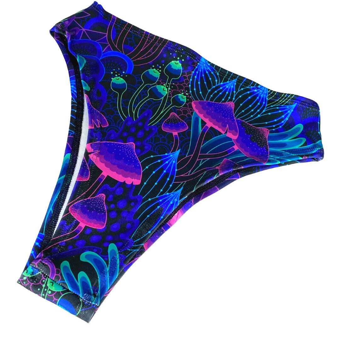 DAZED MUSHROOM | High Waisted High Cut Bottoms, Festival Bottoms, Rave Bottoms