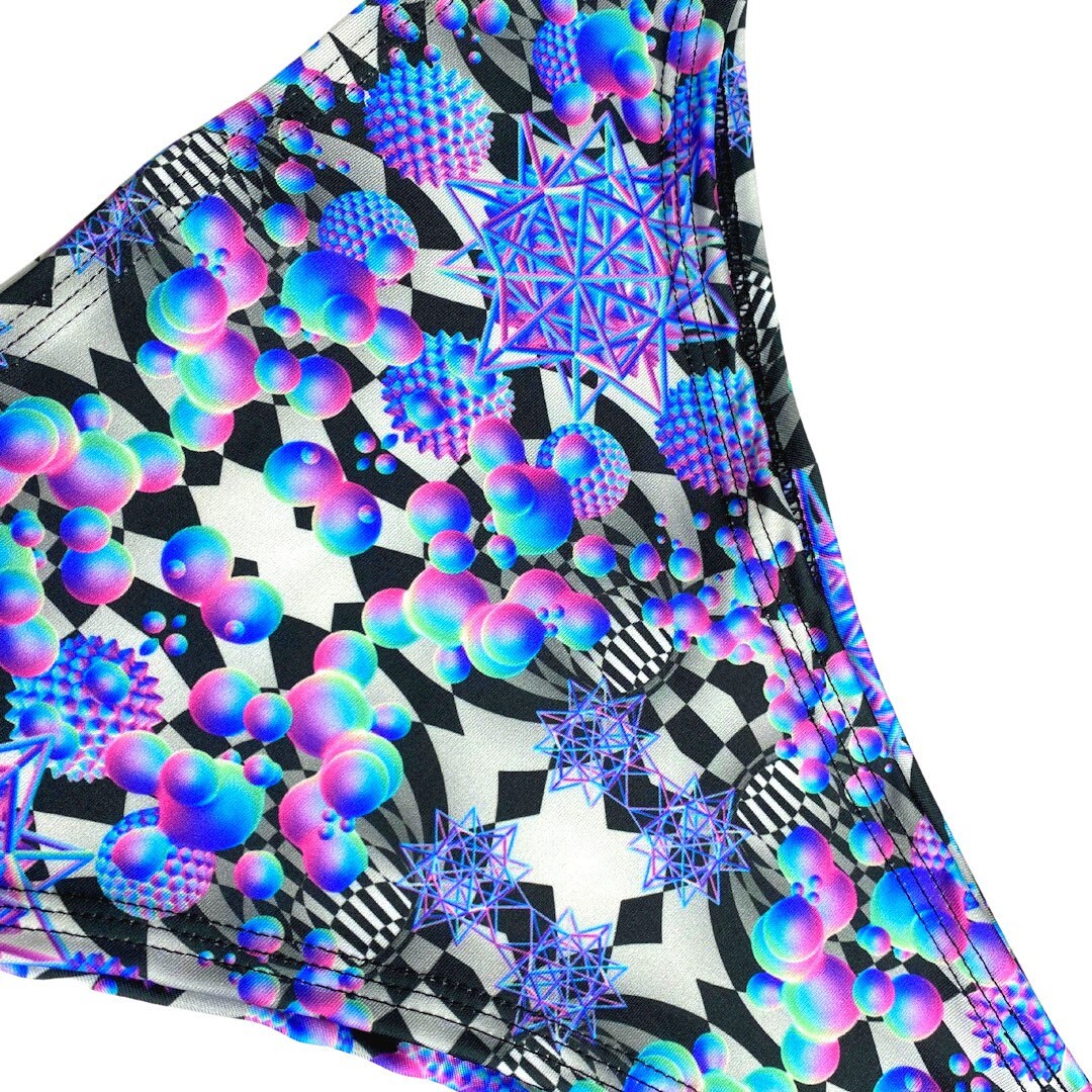 PORTAL PUZZLE | High Waisted High Cut Bottoms, Festival Bottoms, Rave Bottoms, Trippy Rave Outfit