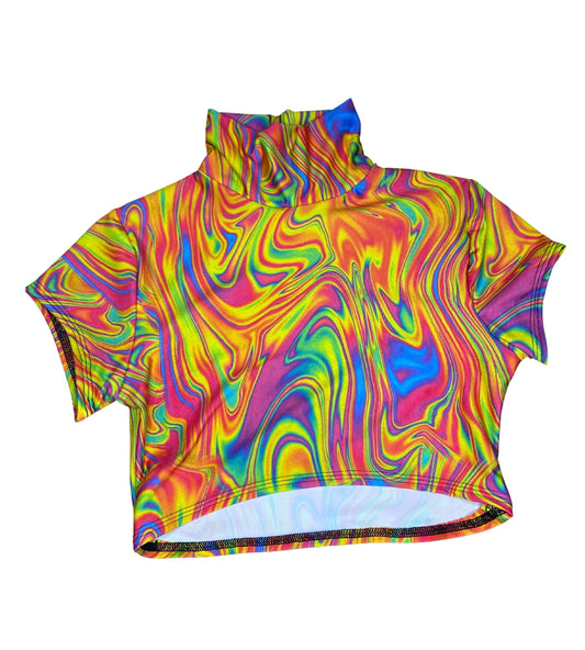ALL THE GLOW | Crop Turtle Neck, Women's Festival Top, Rave Top