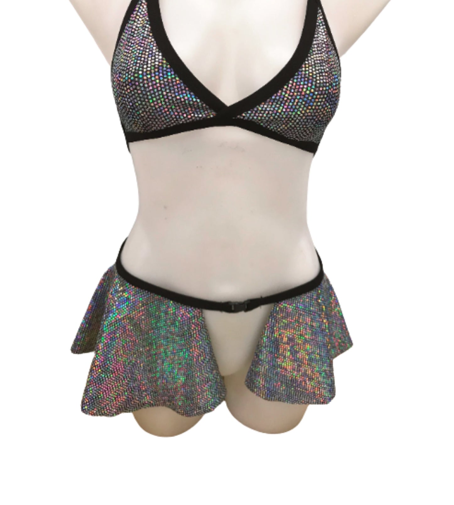 DISCO QUEEN | Ultra Mini Buckle Skirt, Rave Skirt, Festival Bottom