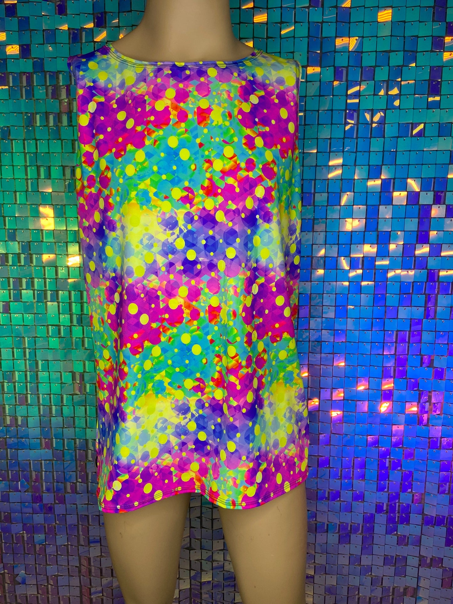 NEON BURST | Slim Fit Men's Rave Tank Top, Festival Shirt