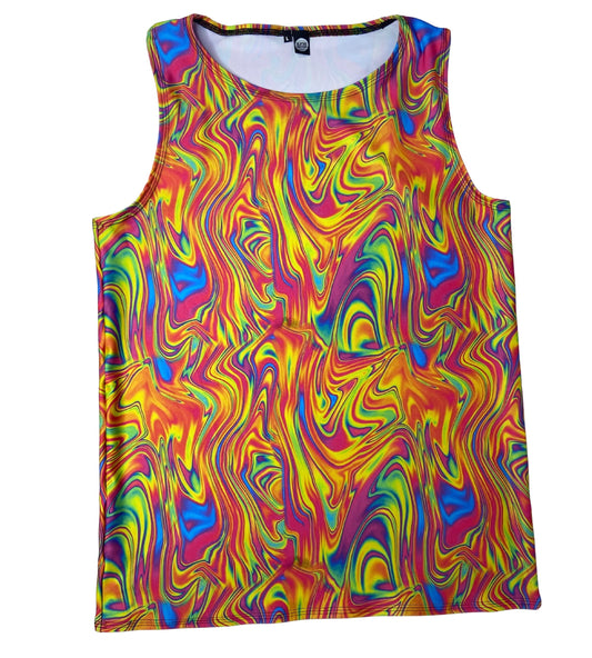 ALL THE GLOW | Slim Fit Men's Rave Tank Top, Festival Shirt