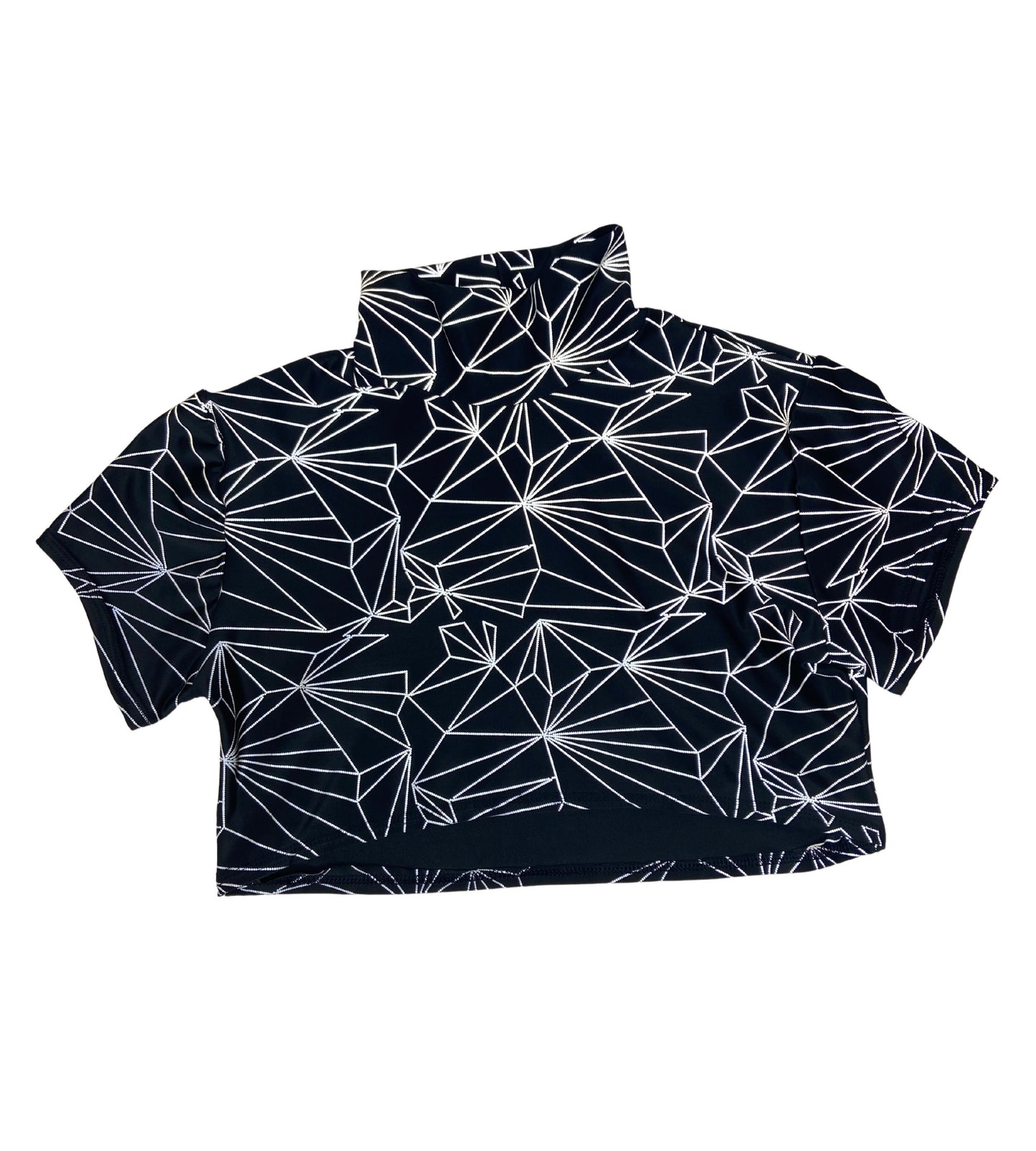REFRACTION | REFLECTIVE | Crop Turtle Neck, Women's Festival Top, Rave Top