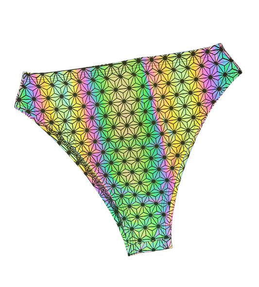 SACRED GEO | REFLECTIVE | High Waisted High Cut Bottoms