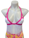 READY TO SHIP | Size Medium Sequin Cage Top, Festival Top, Rave Top with Fringe