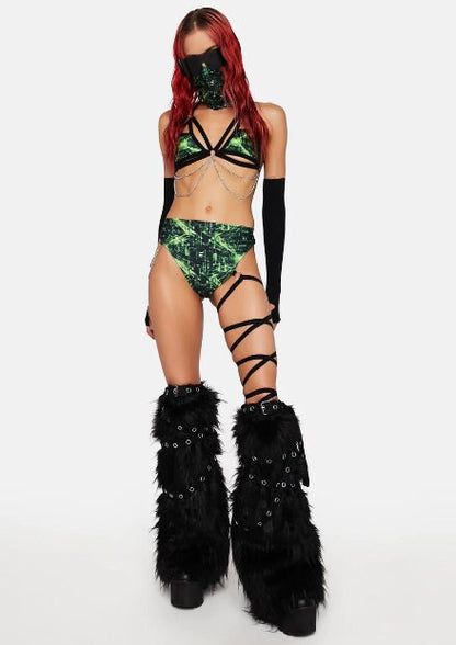 CYBER GRID | Strappy Chain Cage Top, Festival Top, Rave Top with Chains