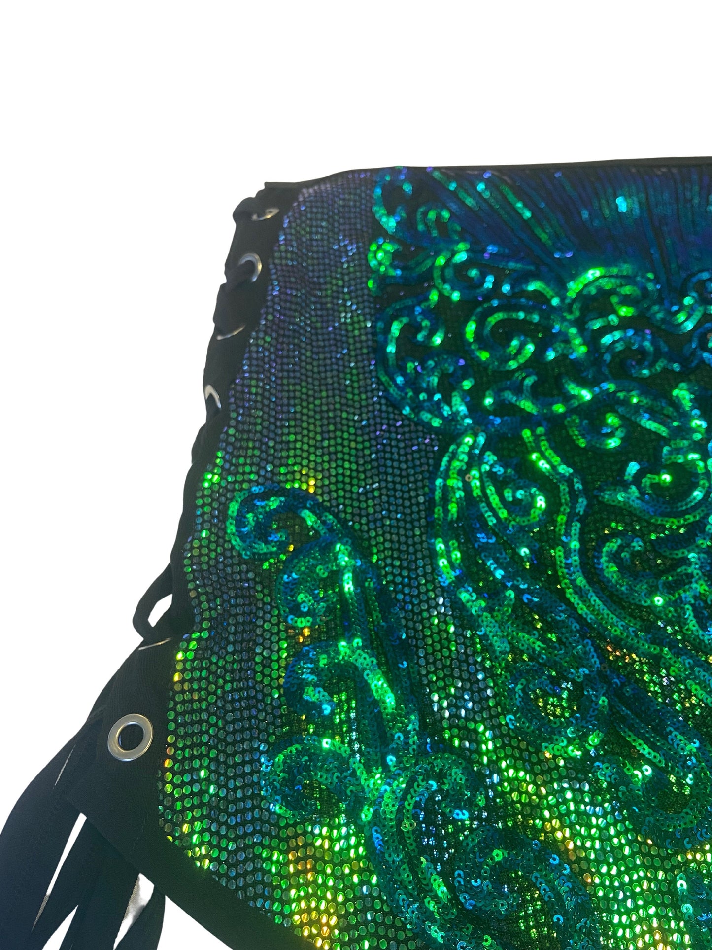 READY TO SHIP | Size Small | Green Sequin Lace-Up Mini Skirt