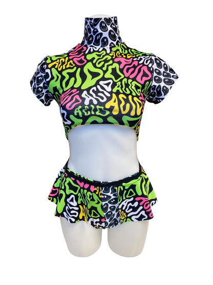 ACID | Ultra Mini Buckle Skirt, Rave Skirt, Festival Bottom