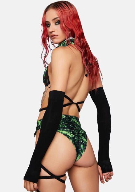 CYBER GRID | Strappy Chain Cage Top, Festival Top, Rave Top with Chains