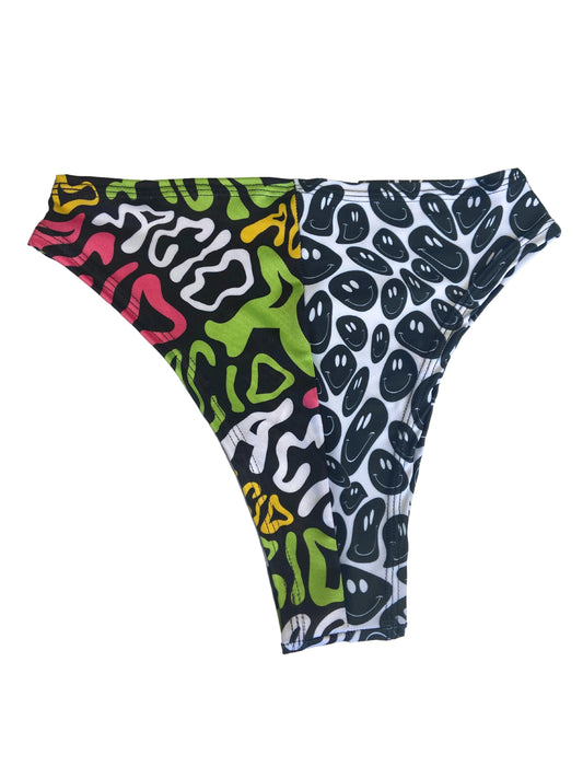 ACID | Split High Waisted High Cut Bottoms, Festival Bottoms, Rave Bottoms, Black Rave Outfit