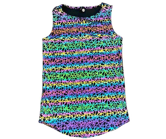 RAINBOW STATIC | Reflective | Slim Fit Men's Rave Tank Top, Festival Shirt