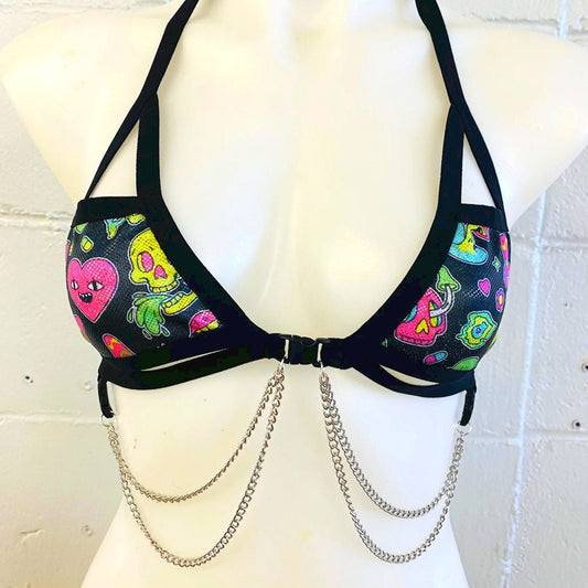 NEON TRIP | Chain Cage Top, Festival Top, Rave Top with Chains