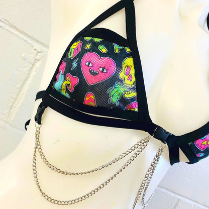 NEON TRIP | Chain Cage Top, Festival Top, Rave Top with Chains