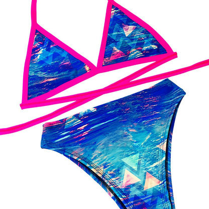 MARINA| Limited Edition | Triangle Top + High Waisted High Cut Bottoms, Women's Festival Outfit, Rave Set