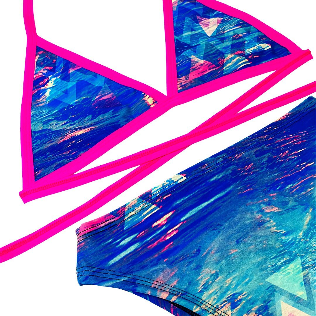 MARINA| Limited Edition | Triangle Top + High Waisted High Cut Bottoms, Women's Festival Outfit, Rave Set