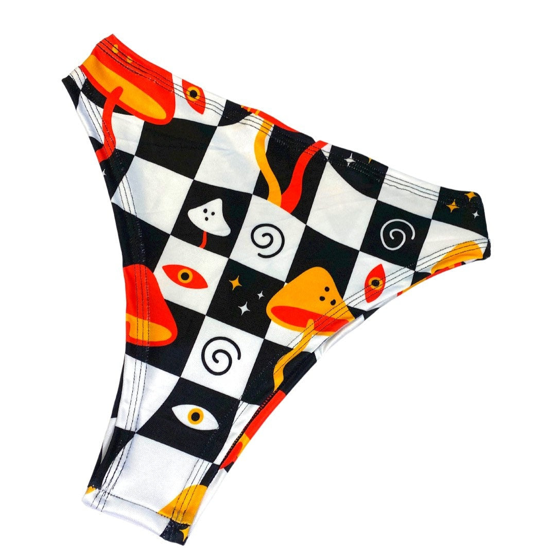 MIDNIGHT TRIP | High Waisted High Cut Bottoms, Festival Bottoms, Rave Bottoms, Black Rave Outfit