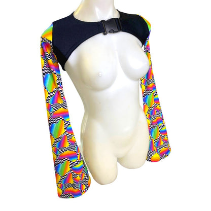 RETRO RAVE  | Long Bell Sleeve Buckle Top, Women's Festival Top, Rave Top