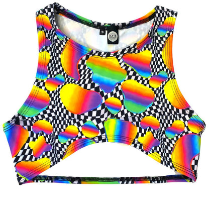 RETRO RAVE | Underboob Sporty Crop Top, Women's Festival Top, Rave Top