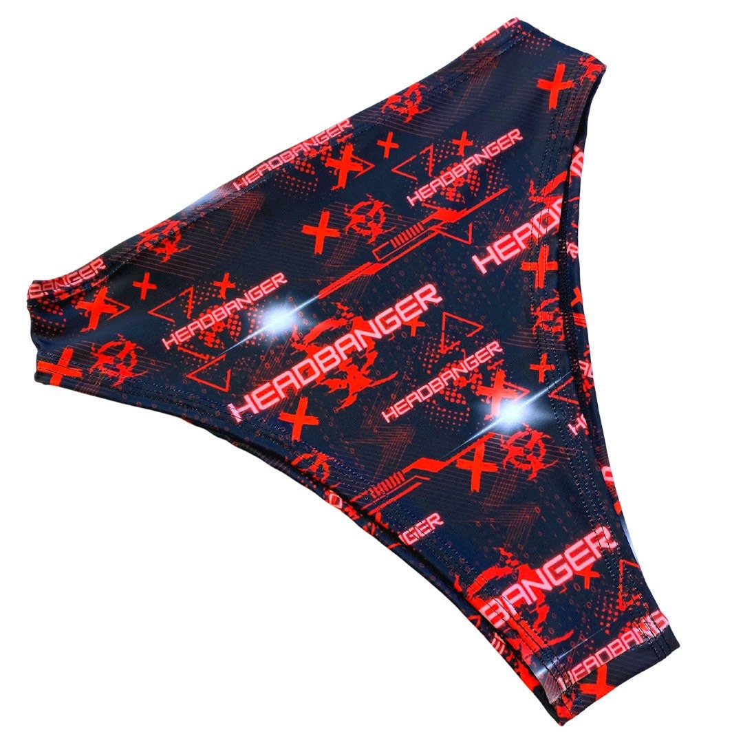 HEADBANGER | High Waisted High Cut Bottoms, Festival Bottoms, Rave Bottoms, Black Rave Outfit