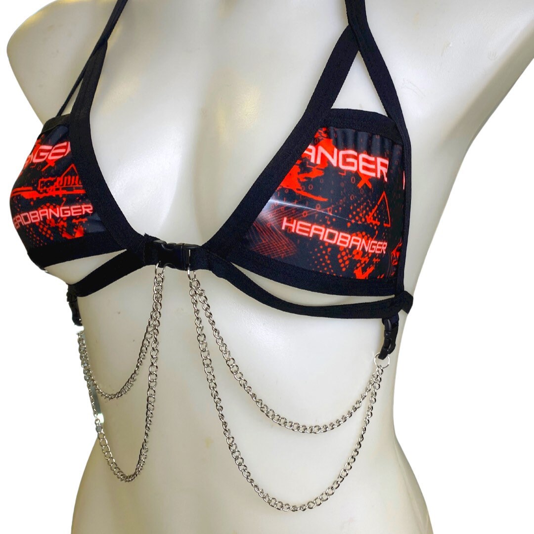 HEADBANGER | Chain Cage Top, Festival Top, Rave Top with Chains